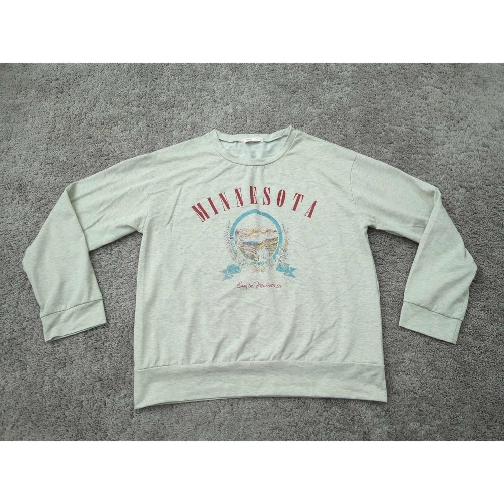 Eagle Mountain Minnesota Pullover Womens L Sweatshirt Romwe Gray‎